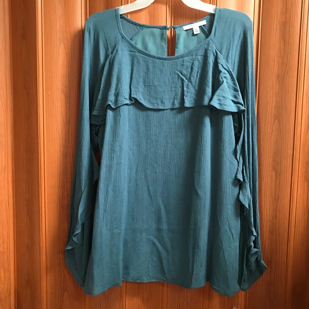 Signature Studio Long Sleeves Top Color Blue Stone New With Tag Size XL